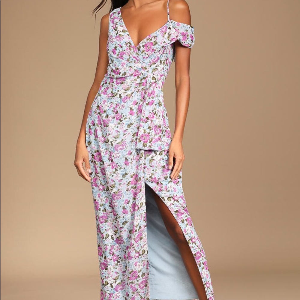 LuLu’s floral off the shoulder floral dress - size medium